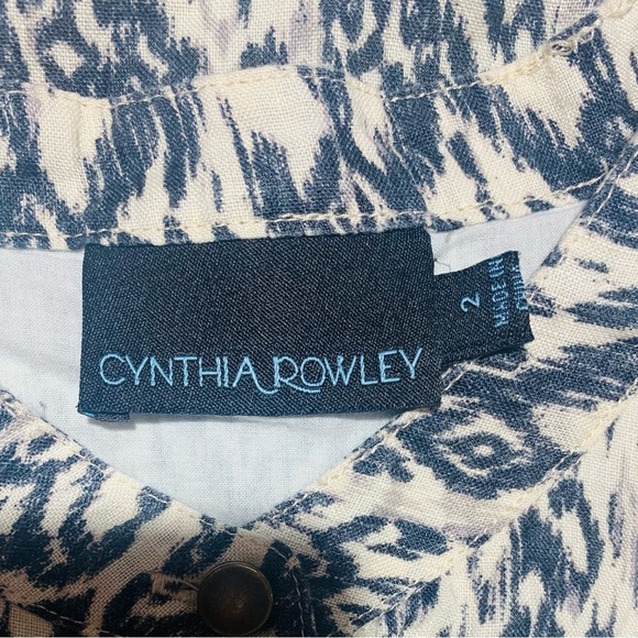 Navy and White Patterned Mini Dress - Picture 4 of 5